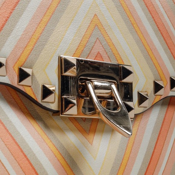 Valentino Garavani Vitello Native Couture 1975 Medium Rockstud Multicolour Flap - Picture 10 of 13